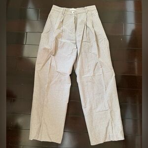 Wood Wood Woman’s Cotton Tailored Checkered Pants size 38